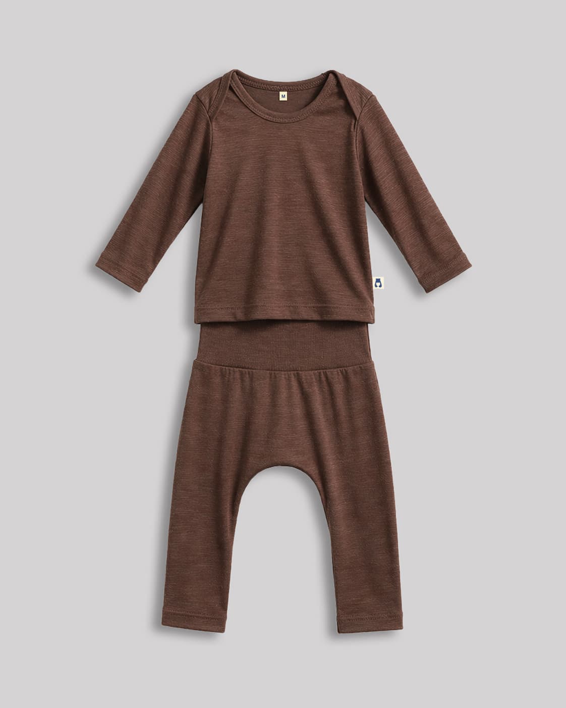 Tencel long sleeve & leggings set - deep brown 1
