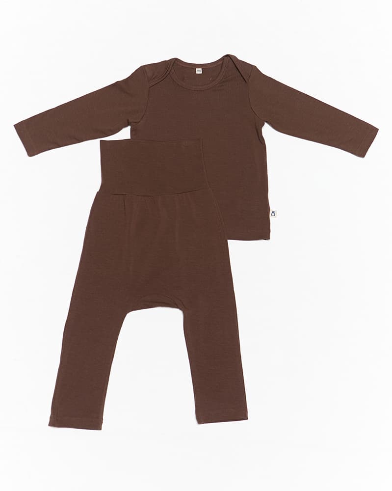 Tencel long sleeve & leggings set - deep brown 7