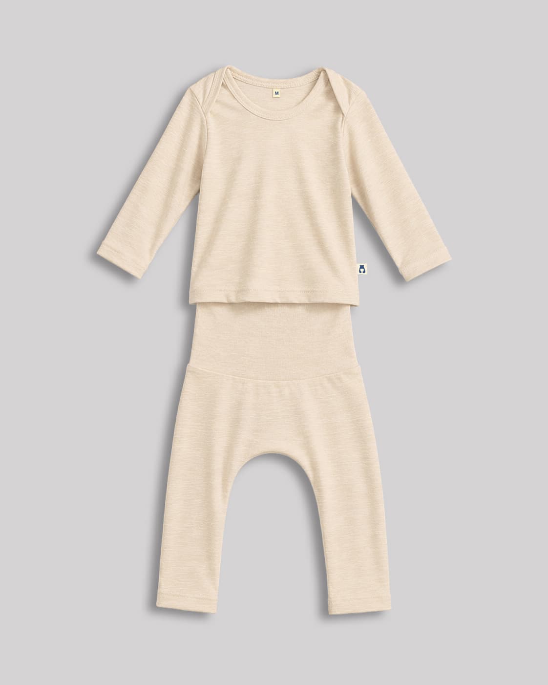 Tencel long sleeve & leggings set - light beige 1
